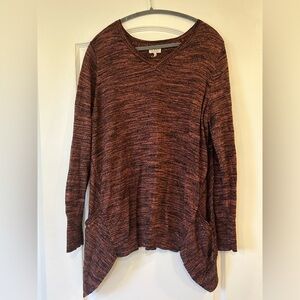 EUC LOGO by Lori Goldstein Women's "Melange" Cotton Cashmere Pullover Sweater